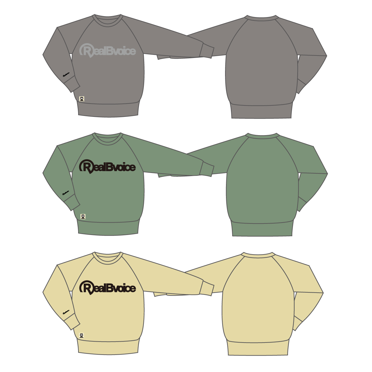 REAL B VOICE PIGMENT CREW SWEAT リアルビーボイス ピグメント クルー スウェット