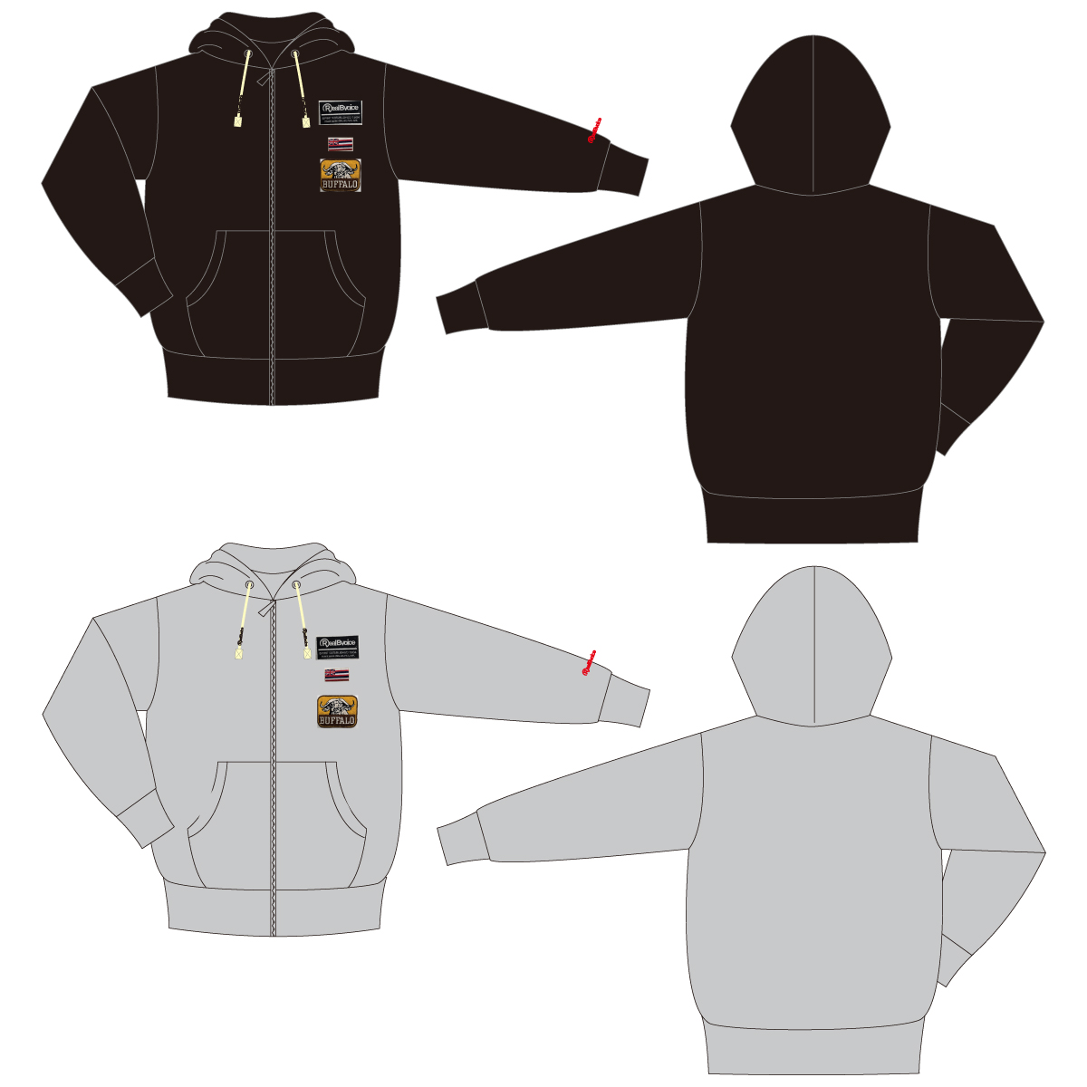 RBV PATCH LOGO ZIP PARKA RBV パッチ ロゴ ジップ パーカー
